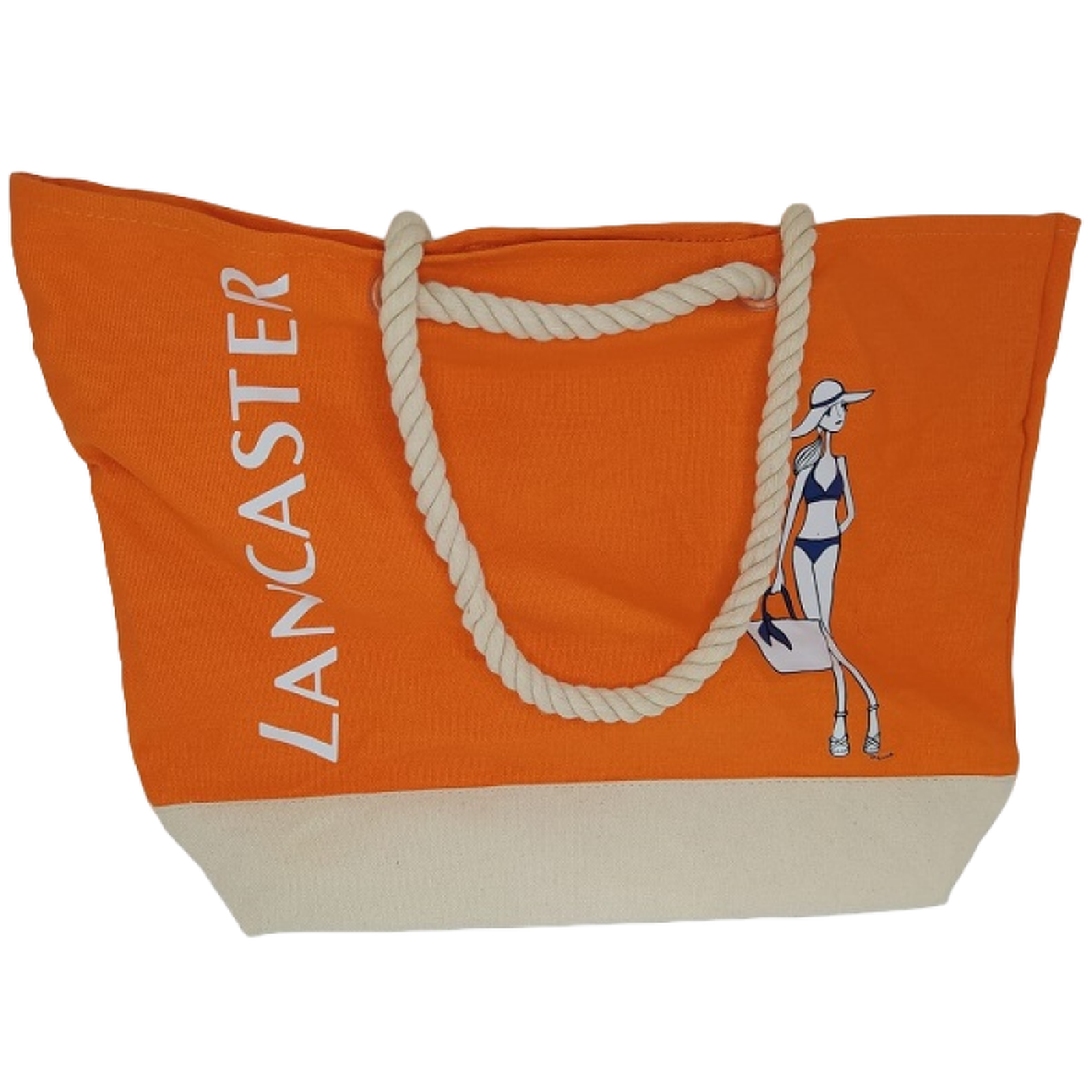 Lancaster Lancaster, Lancaster, Material, Textilhandtasche, Strand, Orange, 44 x 26 cm Regular