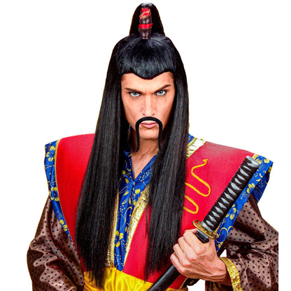"LANGE PERÜCKE SAMURAI" in Box – Vorderansicht