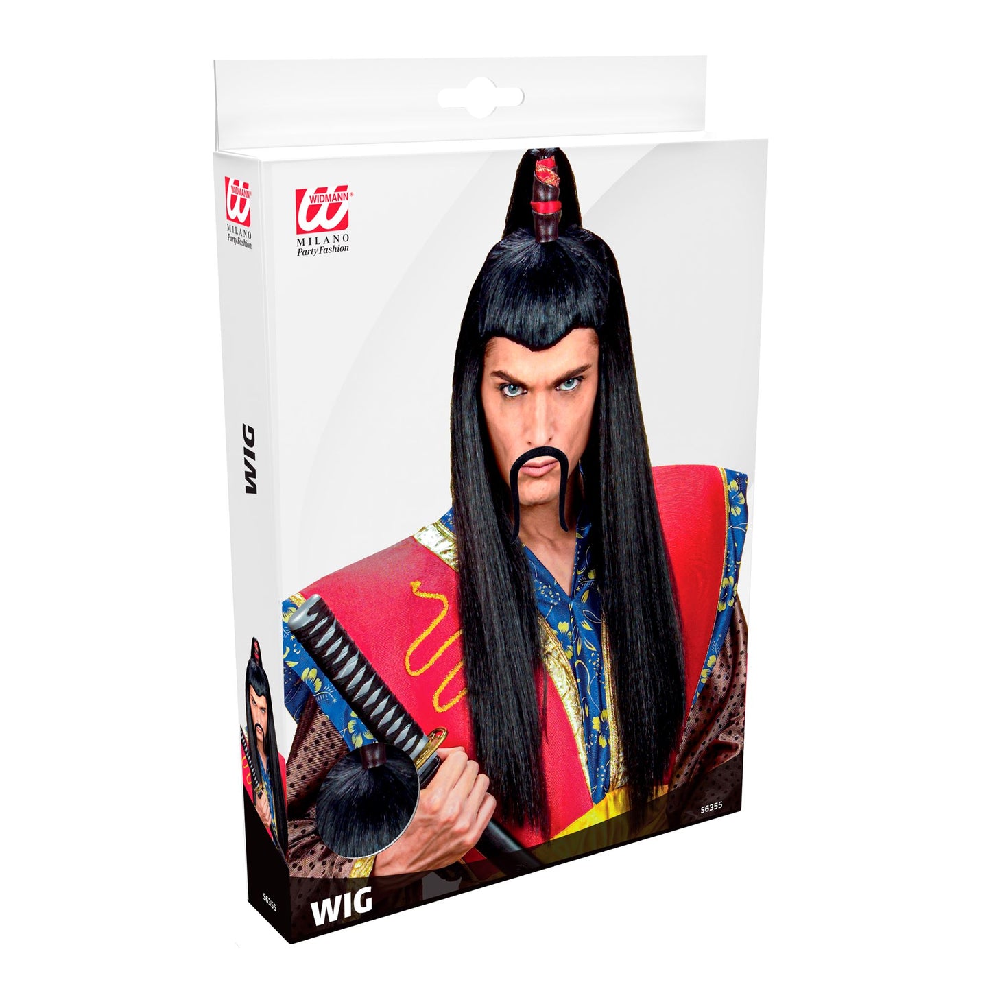 "LANGE PERÜCKE SAMURAI" in Box – Detailansicht