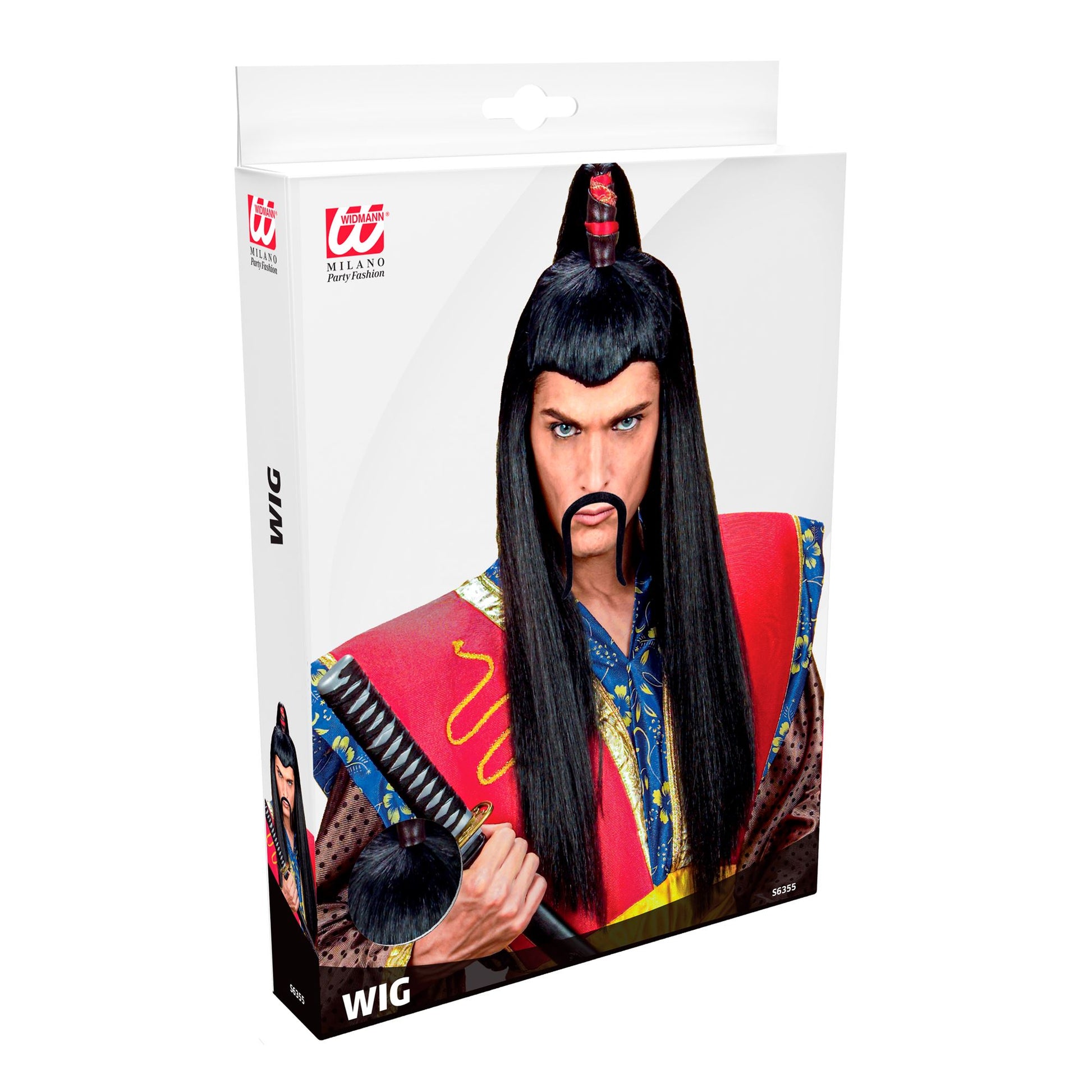 "LANGE PERÜCKE SAMURAI" in Box – Detailansicht
