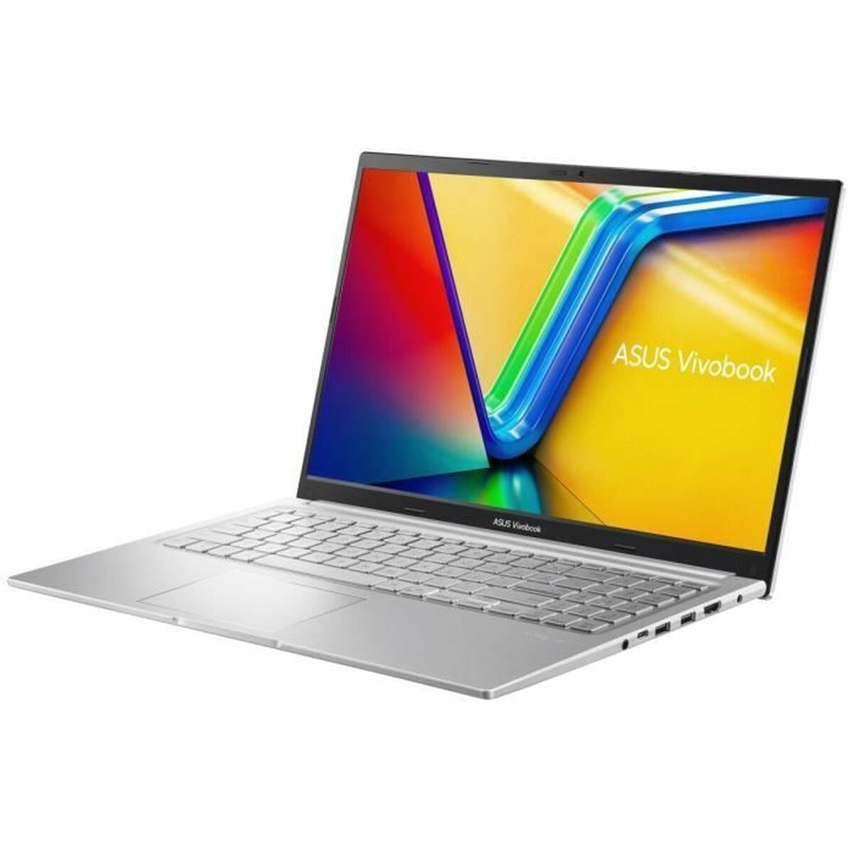 Laptop Asus VivoBook 15 S1502 in Grau mit 15,6" Display und ergonomischer AZERTY-Tastatur.