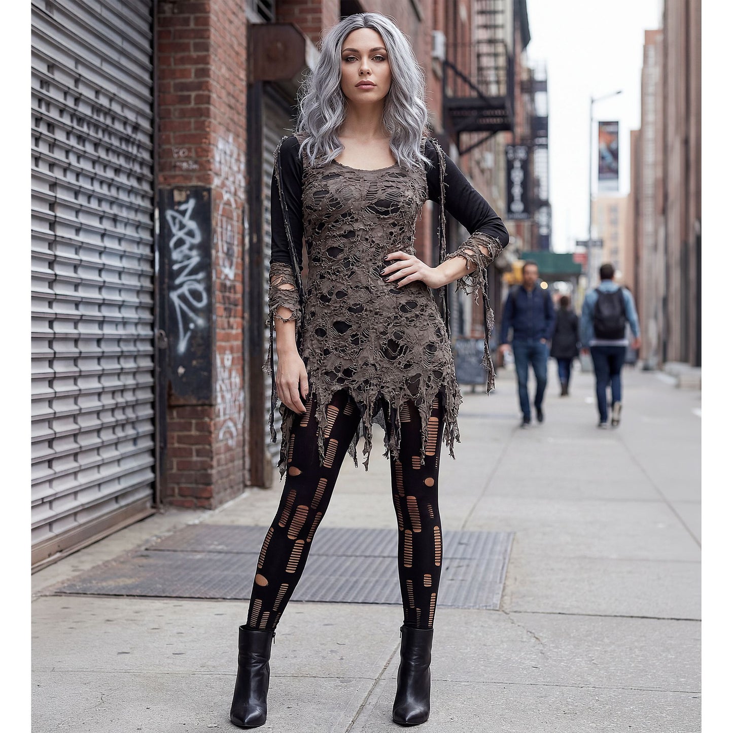 "LEBENDE TOTE" (zerfetztes Kleid, zerfetzte Leggins) – Ansicht 4