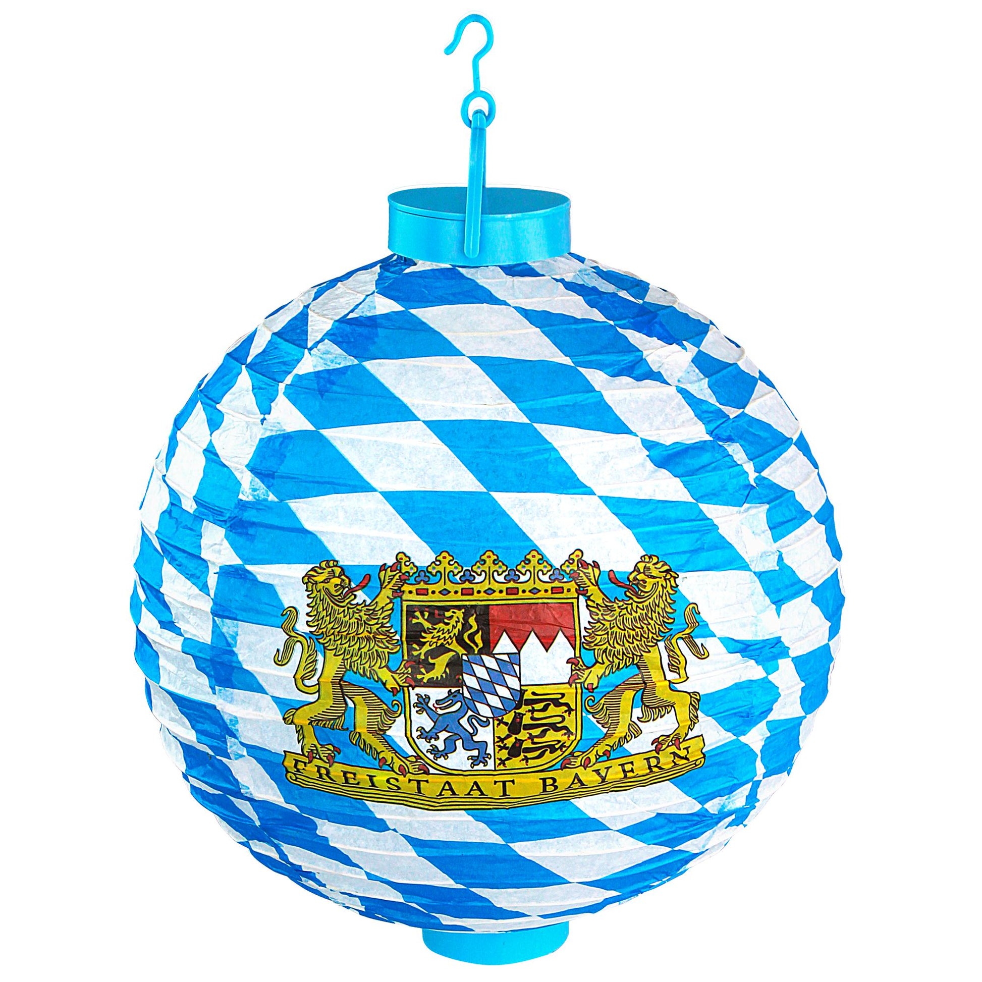 "LED LAMPION BAYERN MIT 2 WEISSEN LED LICHTERN" 30 cm – Ansicht 3