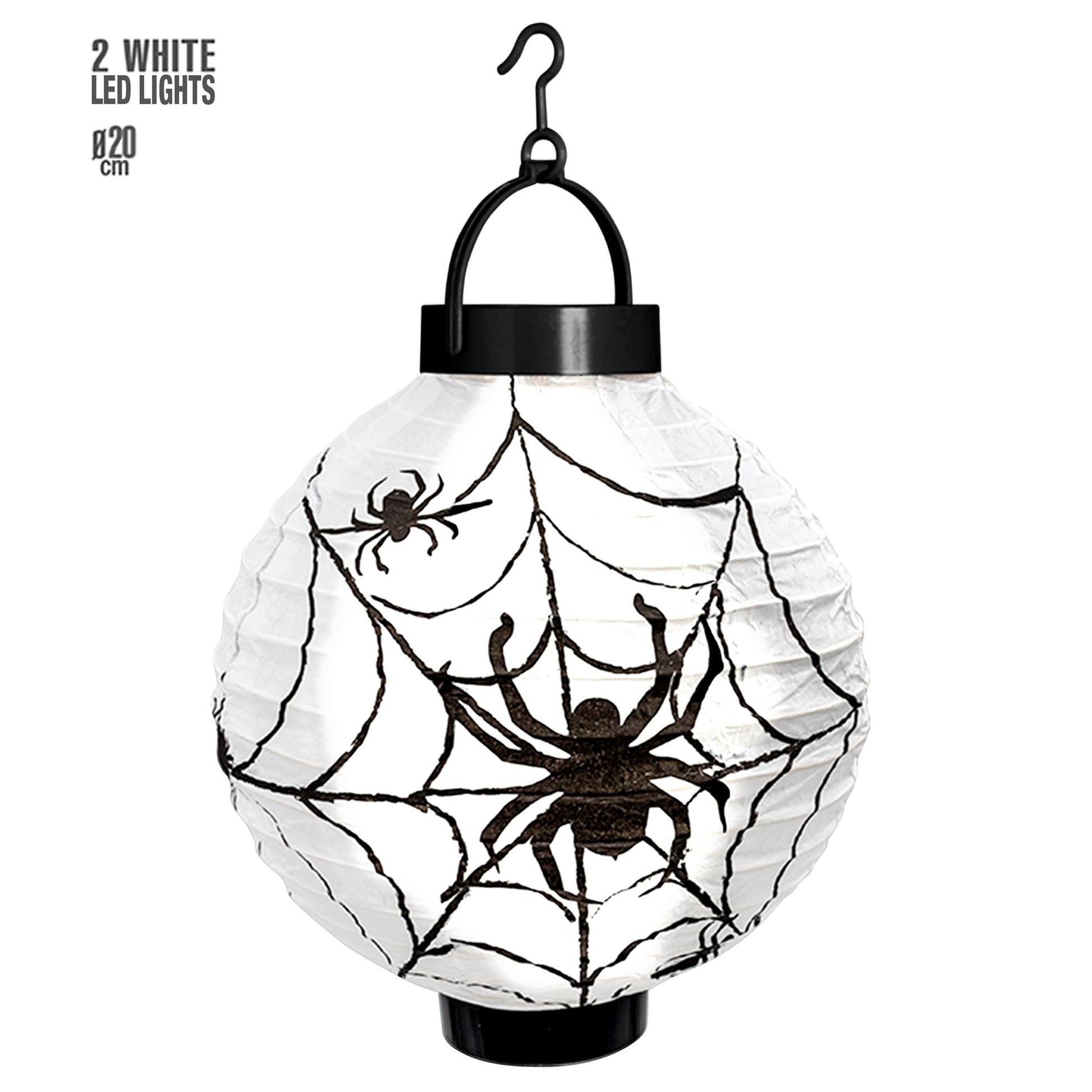 "LED SPINNENNETZ LAMPION" - 20 cm – Vorderansicht