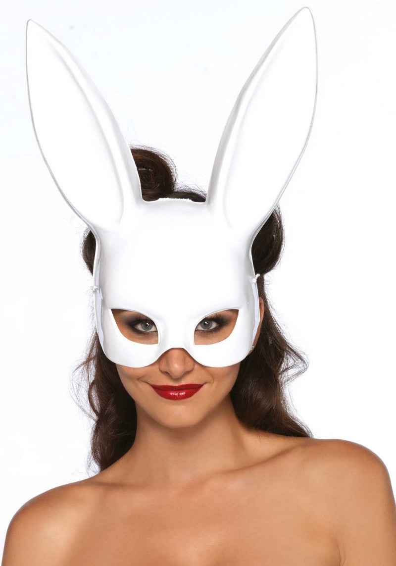 Leg Avenue Weisse Bunny Halbmaske mit Ohren – Leichtes Kostümzubehör