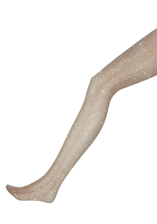 Leg Avenue Lurex Strumpfhose – Gestrickt, Roségold Metallic - Fasnacht24.ch