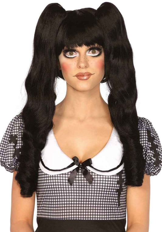 Leg Avenue Schwarze Dolly Bob Perücke – Welliges Cosplay Haar - Fasnacht24.ch