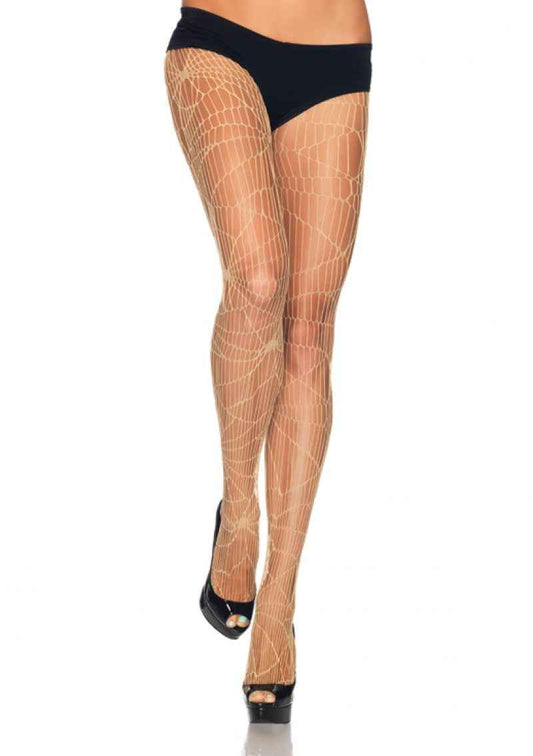 Leg Avenue Netzstrumpfhose – Lochmuster, Hautfarben, Nylon - Fasnacht24.ch