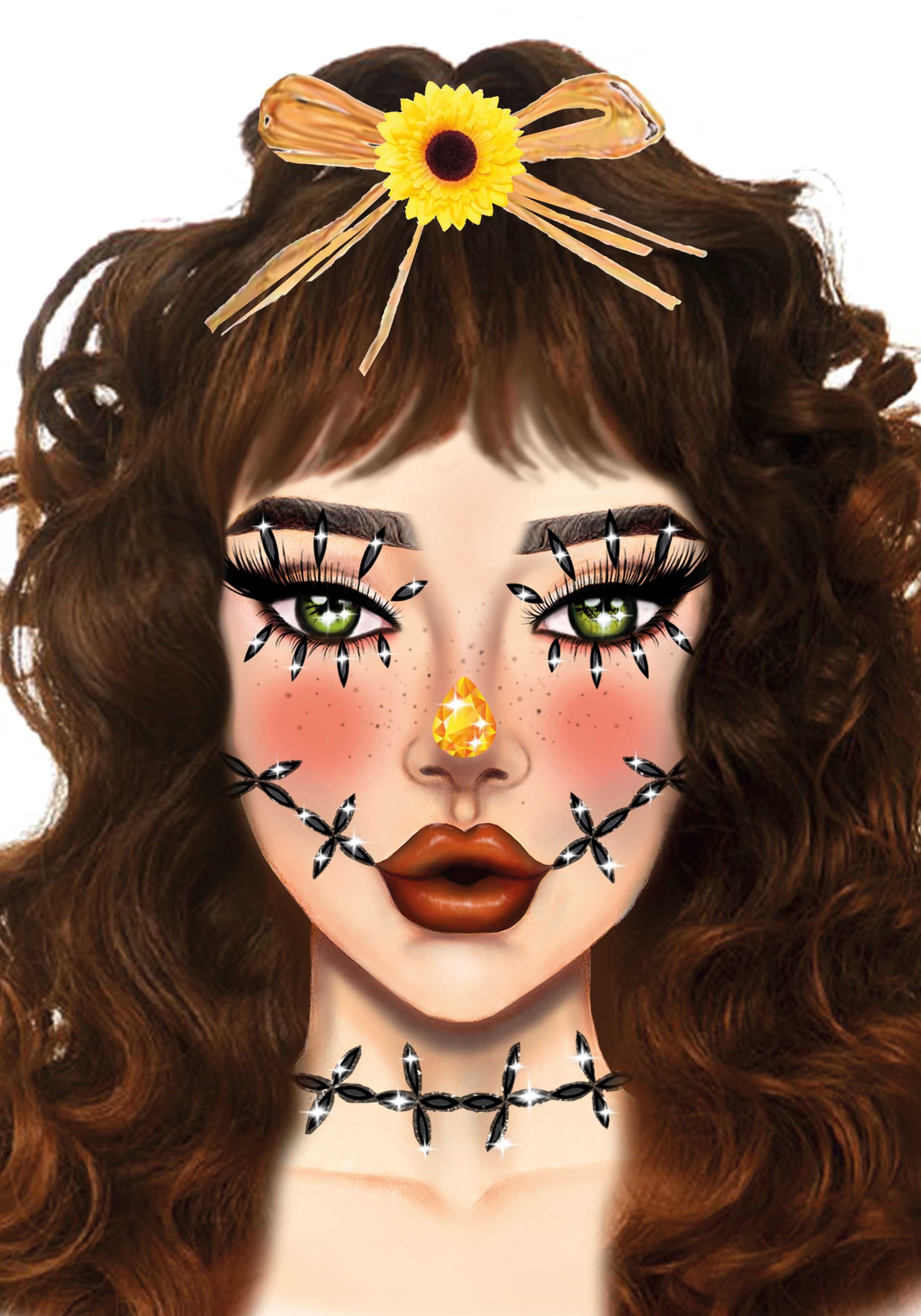 Leg Avenue Selbstklebende Strasssteine – Stitches Jewels Eye035 Body Sticker - Fasnacht24.ch