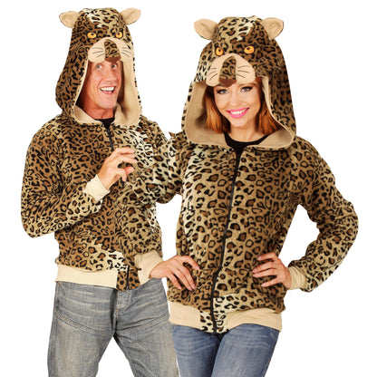 "LEOPARD" (Fleecejacke mit Kapuze) – Vorderansicht