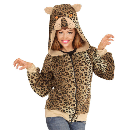 "LEOPARD" (Fleecejacke mit Kapuze) – Detailansicht