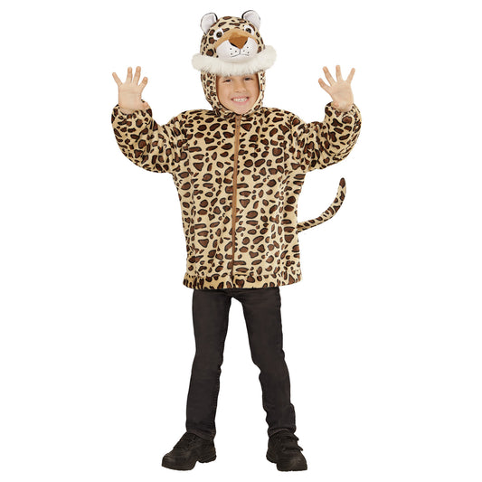 "LEOPARD SOFT PLÜSCHKOSTÜM" (Jacke mit Kapuze) – Vorderansicht