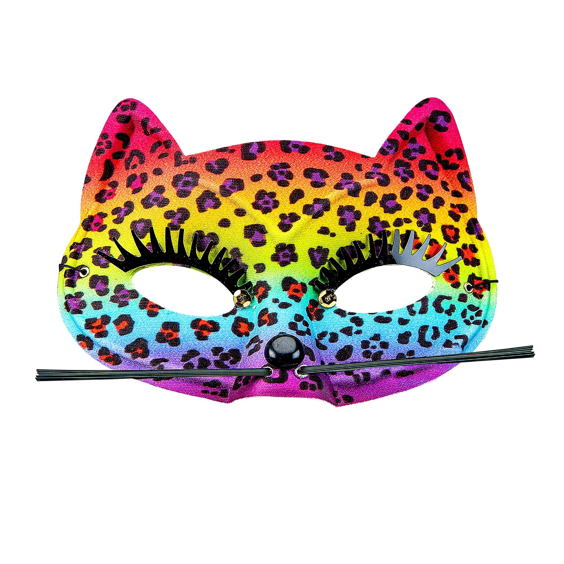 "LEOPARDENMASKE IN REGENBOGENFARBE" – Vorderansicht