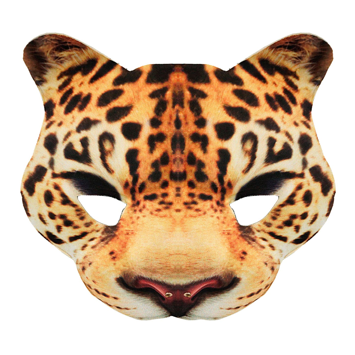 "LEOPARDENMASKE KINNLOS AUS STOFF" – Vorderansicht