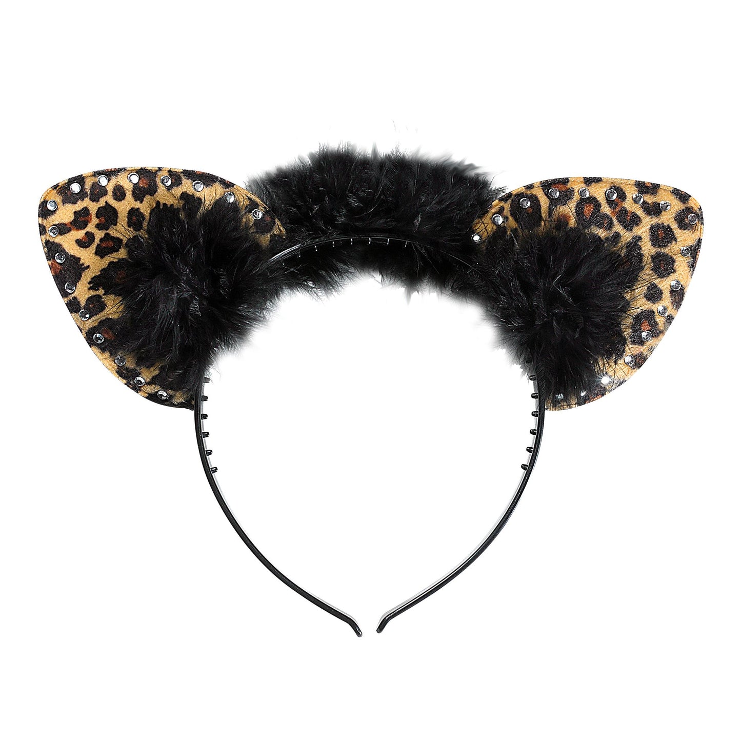 "LEOPARDENOHREN MIT STRASS" – Vorderansicht