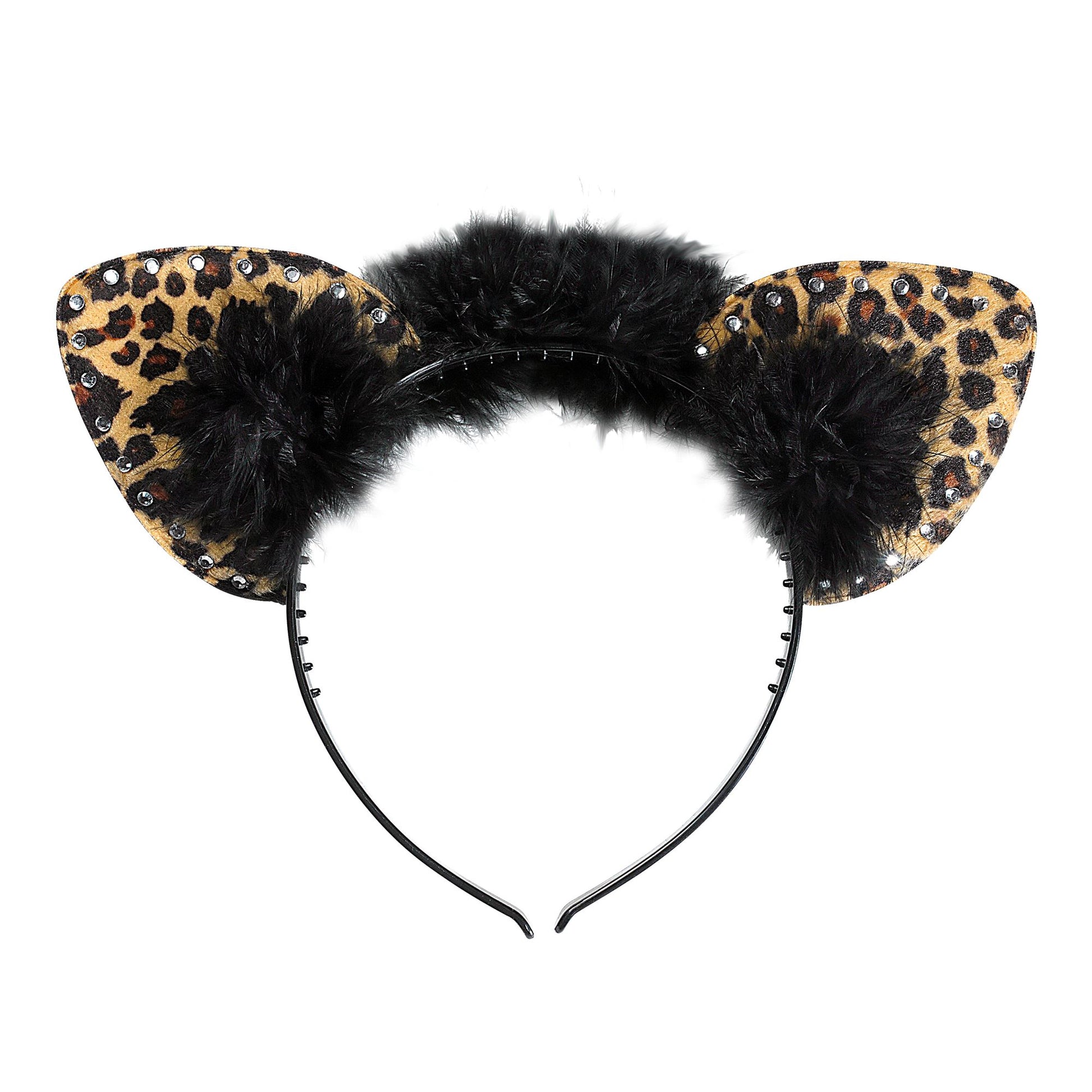 "LEOPARDENOHREN MIT STRASS" – Vorderansicht
