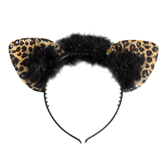 "LEOPARDENOHREN MIT STRASS" – Vorderansicht