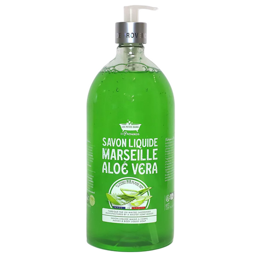 Les Petites Bains de Provence Les Petites Bains de Provence, Marseille, Aloe Vera, Flüssigseife, Für Hände & Körper, 1000 ml 