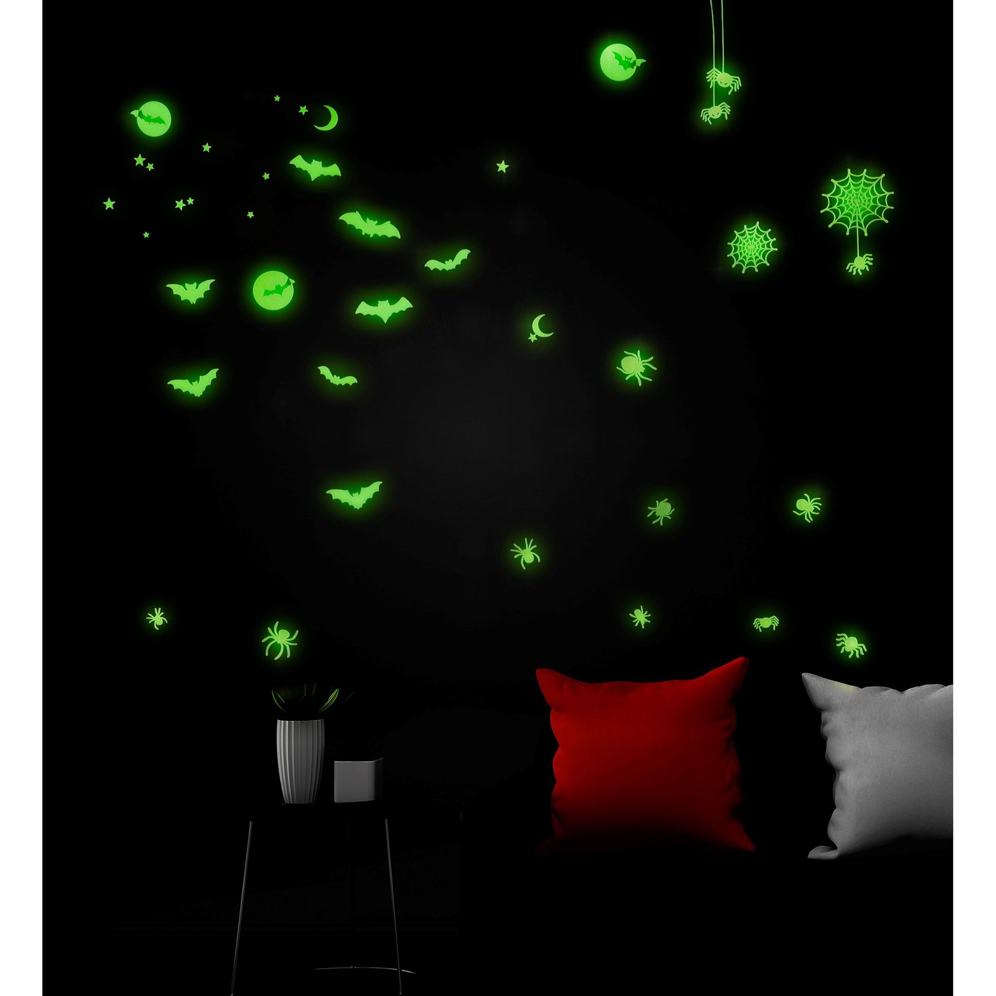 "LEUCHTENDE GLOW IN THE DARK HALLOWEEN DEKO STICKER" 21x15 cm – Ansicht 4