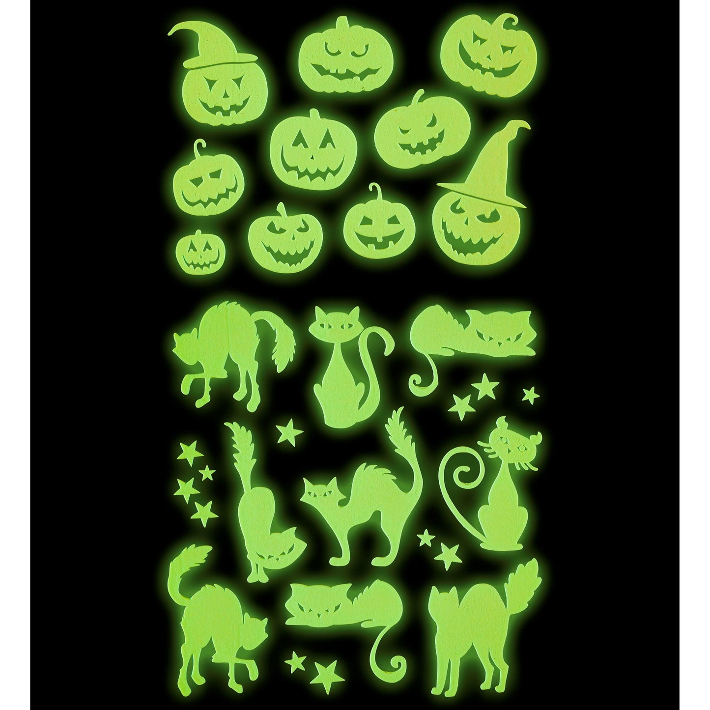 "LEUCHTENDE GLOW IN THE DARK HALLOWEEN DEKO STICKER" 21x15 cm – Ansicht 3