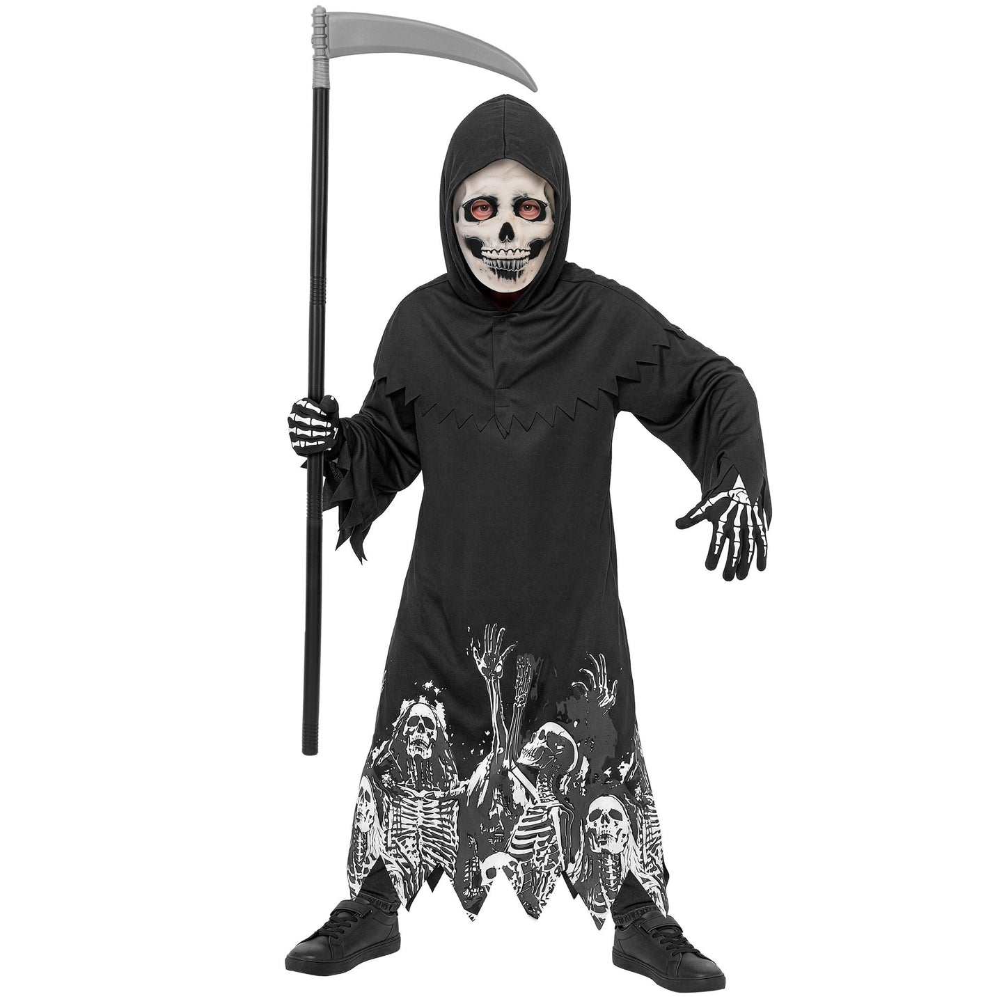 "LEUCHTENDER SENSEMANN" (Robe, Kapuze, Handschuhe, Maske, Sense) – Ansicht 3