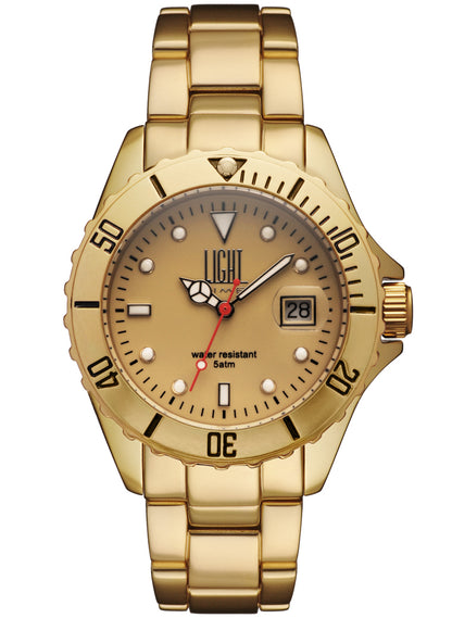 LIGHT TIME DIVER GOLD ALUMINIUM L152OR Herren Quarzuhr Gold 40 mm – Produktansicht