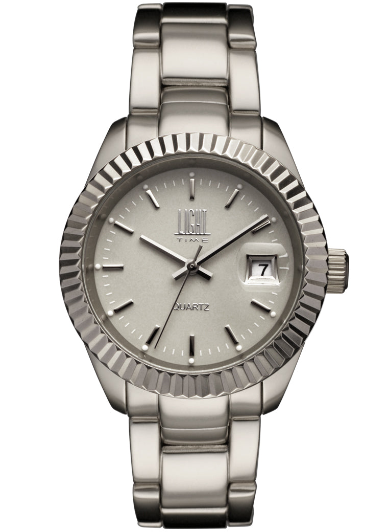LIGHT TIME DIVER SILVER ALUMINIUM L154SI Quarzuhr Unisex 34 mm Silber – Produktansicht