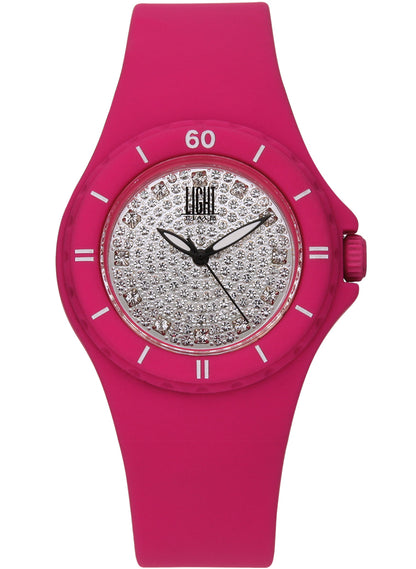 LIGHT TIME LADY DIVER Pink Quarzuhr Damen 36 mm Rosa Polycarbonat Silikon – Produktansicht