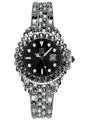 LIGHT TIME Mod. MEDITERRANEO - Full Strass / Black L603C Date Armbanduhr 35 mm Schwarz ansicht-2