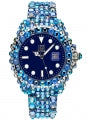 LIGHT TIME Mod. MEDITERRANEO Full Strass Blue L602I Damen Quarzuhr 39 mm – Detailansicht