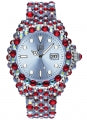 LIGHT TIME Mod. MEDITERRANEO Damen Armbanduhr hellblau 39 mm mit Datum – Detailansicht