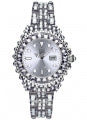 LIGHT TIME Damenquarzuhr Mod. MEDITERRANEO Full Strass Silber 35 mm mit Datum – Detailansicht