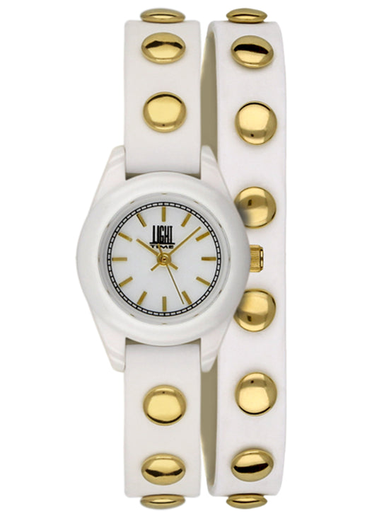 LIGHT TIME Mod. PUNK - White / Gold L169BG Only Time Armbanduhr 23 mm Gold
