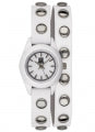 LIGHT TIME PUNK Damen Quarzuhr Weiss Silber 23 mm – Detailansicht