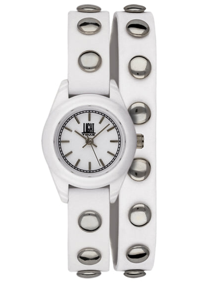 LIGHT TIME PUNK Damen Quarzuhr Weiss Silber 23 mm – Produktansicht