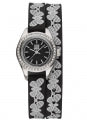 LIGHT TIME ROCOCO Black Strass Damen Quarzuhr Schwarz 23 mm – Detailansicht