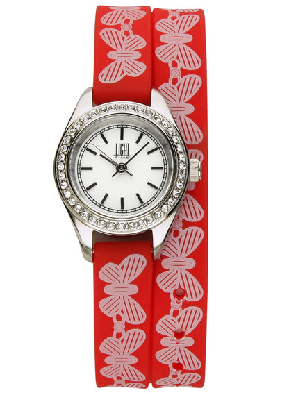 LIGHT TIME ROCOCO Red Strass L163H Damen Armbanduhr 23 mm Rot Edelstahl – Produktansicht