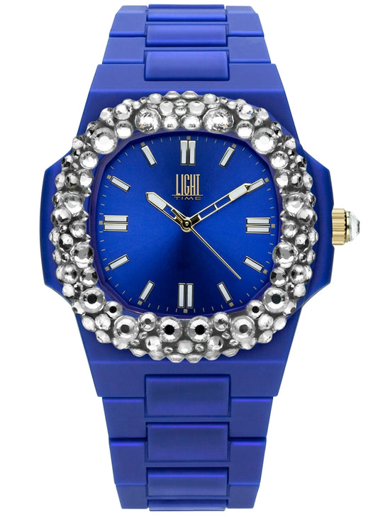 LIGHT TIME VELVET NAUTILUS - Blue Clear Strass L512-BL-1 Only Time Armbanduhr 42 mm Blau