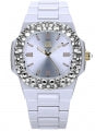 LIGHT TIME VELVET NAUTILUS - White Clear Strass L512-BI-1 Only Time Armbanduhr 42 mm Weiss ansicht-2