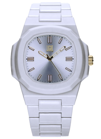 LIGHT TIME VELVET NAUTILUS White Herren Quarzuhr 42 mm Polycarbonat Weiss – Produktansicht