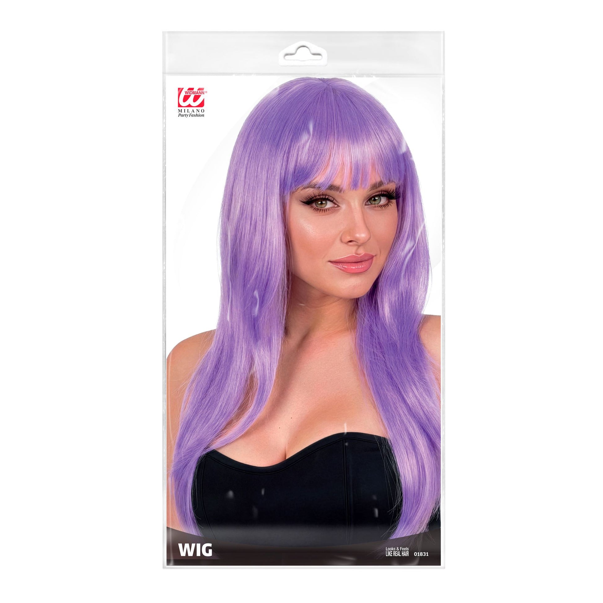 "LILAFARBENE VOGUE PERÜCKE" in Polybag – Detailansicht
