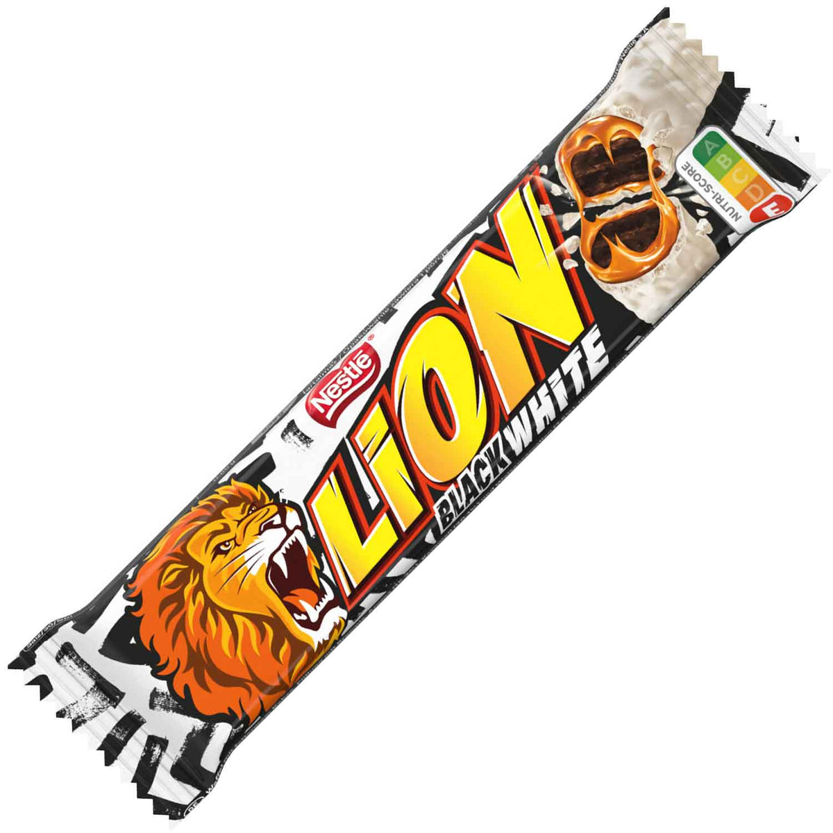 Lion Black & White Riegel aus Kakaowaffeln, 24 x 42 g – Detailansicht