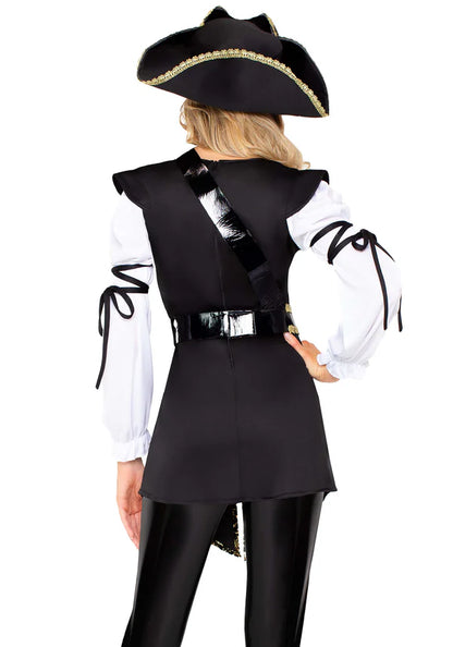 Leg Avenue Piraten Babe Damenkostüm Schwarz-Weiss – Ansicht 7