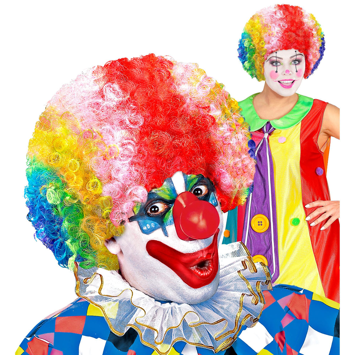 "LOCKIGE PERÜCKE" Clown - in Polybag – Vorderansicht