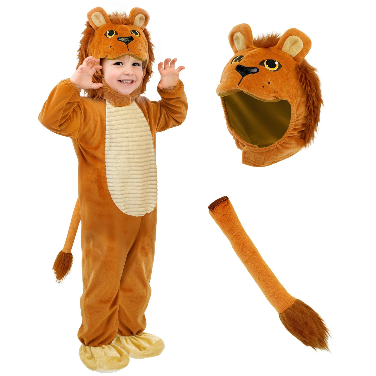 "LÖWE" (Overall, Kapuze mit Kopf) – Detailansicht