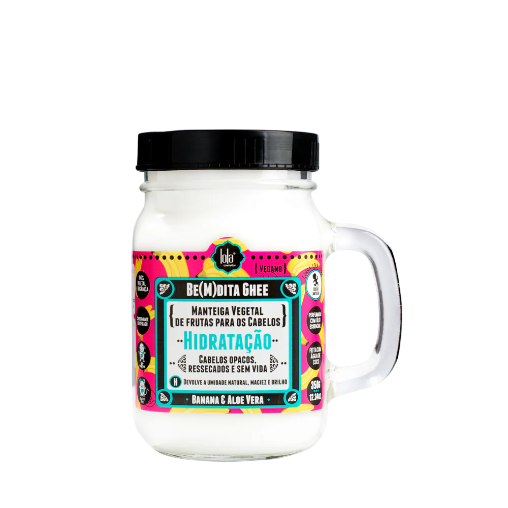 Lola Cosmetics, Be(M)dita Ghee, Banane & Aloe Vera, Haarbehandlungs-Crememaske, Zur Hydratation, 350 g