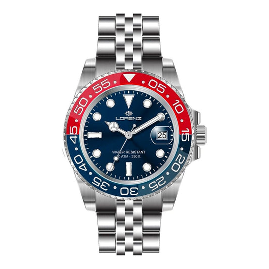 LORENZ 26122RR Date - Armbanduhr 43 mm Silber