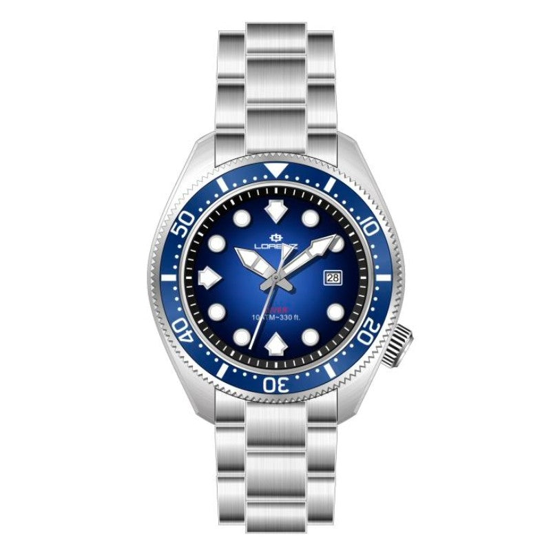 LORENZ 26169GG Date - Armbanduhr 42 mm Silber