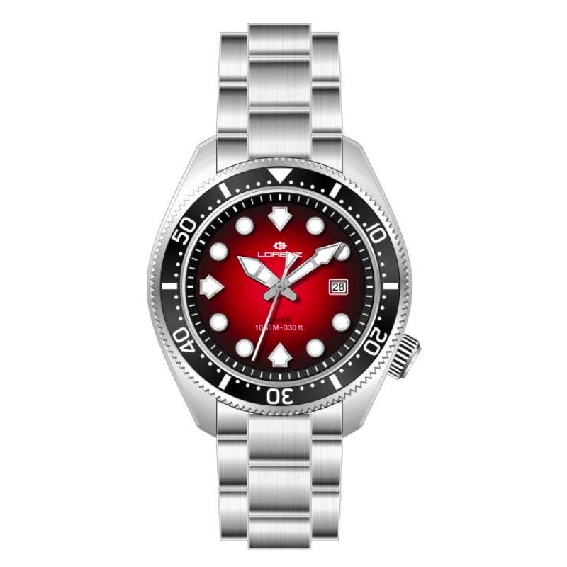 LORENZ 26169II Date - Armbanduhr 42 mm Silber