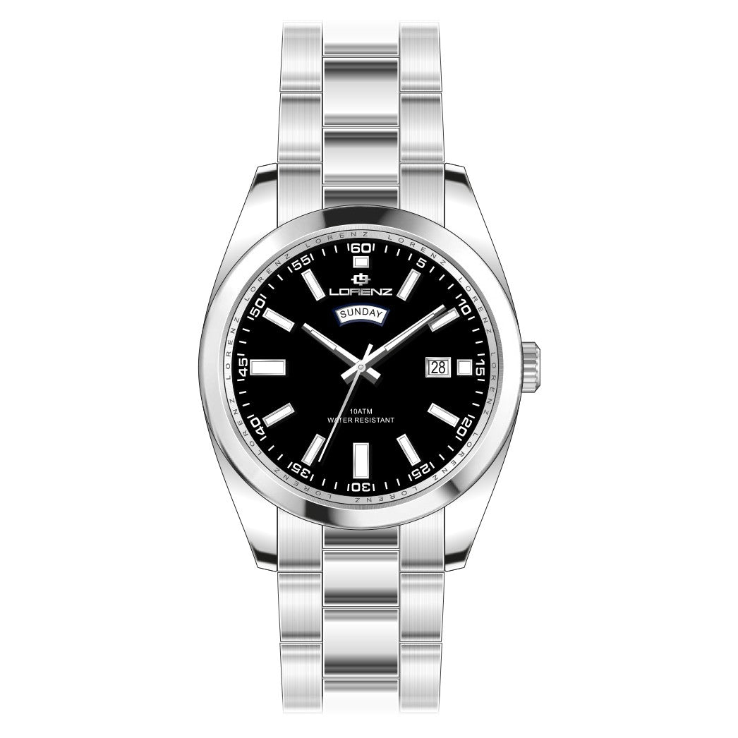 LORENZ 26208AA Date - Armbanduhr 42 mm Silber